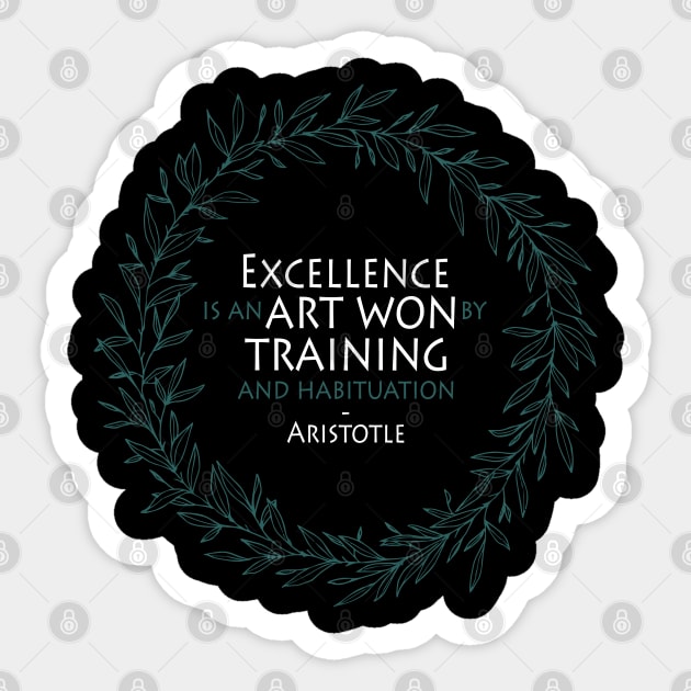 Motivating Greek Philosophy Aristotle Quote Motivation Sticker by Styr Designs